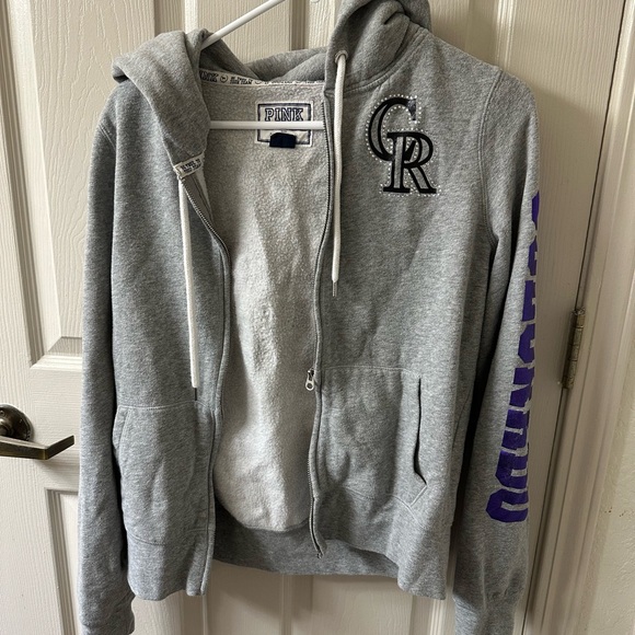 PINK Victoria's Secret Jackets & Blazers - PINK X MLB Colorado Rockies zip up hoodie